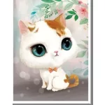 Nagy szemű cica gyémántszemes kirakó gyerekeknek 30x40