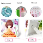 Nagy szemű cica gyémántszemes kirakó gyerekeknek 30x40