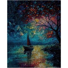 Vitorlás Holdfényben subaszőnyeg kézimunka készlet