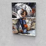 Esős romantika festés számok alapján kreatív készlet keret nélkül 40x50