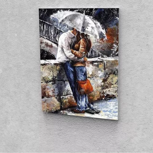 Esős romantika festés számok alapján kreatív készlet keret nélkül 40x50