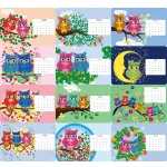 2026-os DIY Gyémántszemes Asztali Naptár –Baglyos