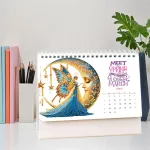 2026-os DIY Gyémántszemes Asztali Naptár –Díszes feliratos