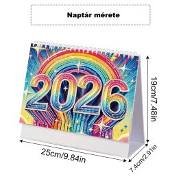   2026-os DIY Gyémántszemes Asztali Naptár –Hónak nevek a képeken