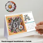 2026-os DIY Gyémántszemes Asztali Naptár –Hónak nevek a képeken