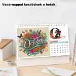 2026-os DIY Gyémántszemes Asztali Naptár –Hónak nevek a képeken