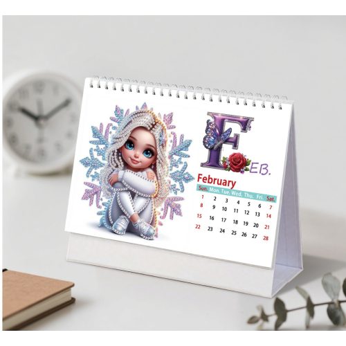 2026-os DIY Gyémántszemes Asztali Naptár –Babás