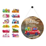 Welcome feliratú ajtódísz tábla cserélhető díszekkel részben kirakható felülettel