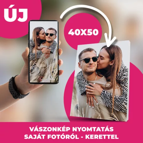 Vászonkép Nyomtatás 40x50 cm Vakrámára feszítve - Tedd felejthetetlenné a pillanatot!