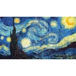 Fa alapú Van Gogh Csillagos éj festés számok alapján kreatív készlet 40x50