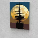 Telihold a tengeren festés számok alapján kreatív készlet kerettel 30x40