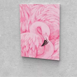   Rózsaszín flamingó festés számok alapján kreatív készlet 30x40
