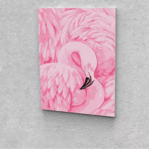 Rózsaszín flamingó festés számok alapján kreatív készlet 30x40