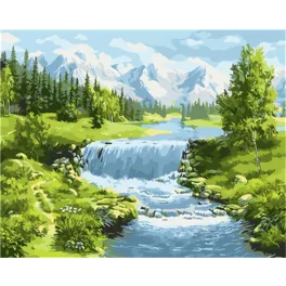   Vízlépcső festés számok alapján kreatív készlet kerettel 30x40