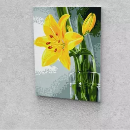   Sárga liliom festés számok alapján kreatív készlet 30x40