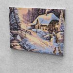 Havas házikó festés számok alapján kreatív készlet kerettel