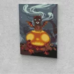 Halloweeni denevér  festés számok alapján kreatív készlet 30x40