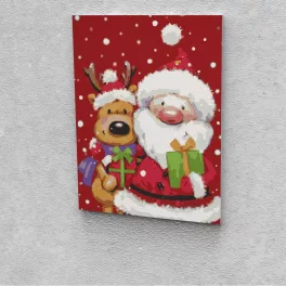   Mikulás és Rudolf festés számok alapján kreatív készlet kerettel