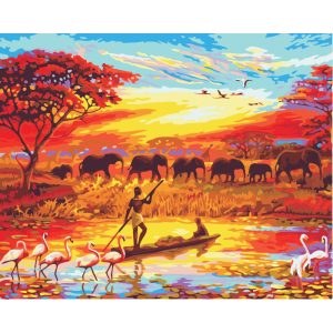 Afrika festés számok alapján kreatív készlet kerettel Afrika festés számok alapján kreatív készlet kerettel