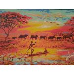 Afrika festés számok alapján kreatív készlet kerettel