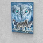 Farkasok festés számok alapján kreatív készlet kerettel 30x40