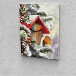 Madarak az etetőben festés számok alapján kreatív készlet kerettel 40x50