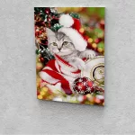 Cica karácsonykor festés számok alapján kreatív készlet keret nélkül 40x50