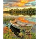 Magányos csónak festés számok alapján kreatív készlet kerettel 50x60