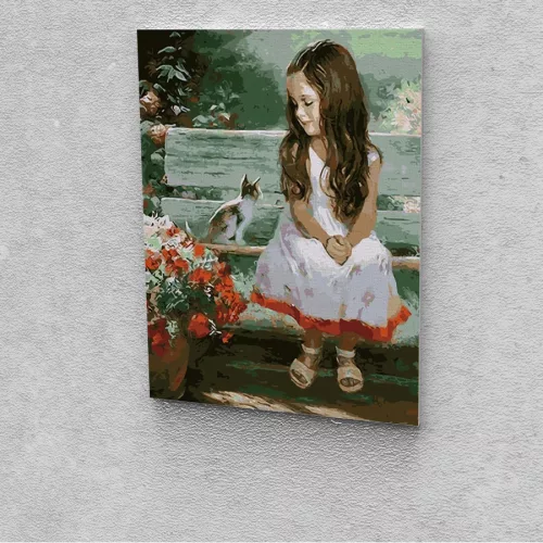 Kislány festés számok alapján kreatív készlet keret nélkül 50x60