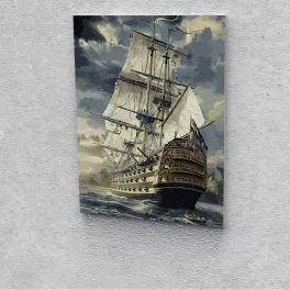   Hajó a tengeren festés számok alapján kreatív készlet kerettel 40x50