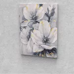 Fehér virágok festés számok alapján kreatív készlet kerettel 50x60