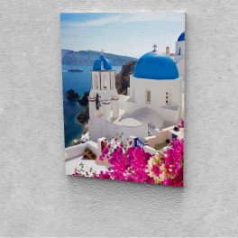   Santorini tájkép festés számok alapján kreatív készlet keret nélkül 50x60