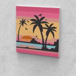 Pálmafák festés számok alapján kreatív készlet 40x40