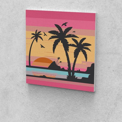 Pálmafák festés számok alapján kreatív készlet 40x40