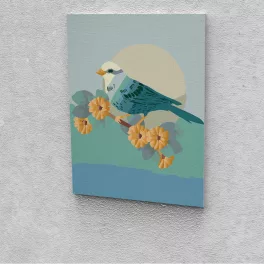   Kék madár festés számok alapján kreatív készlet keret nélkül 40x50
