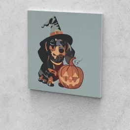   Helloween-i tacskó festés számok alapján kreatív készlet 40x40