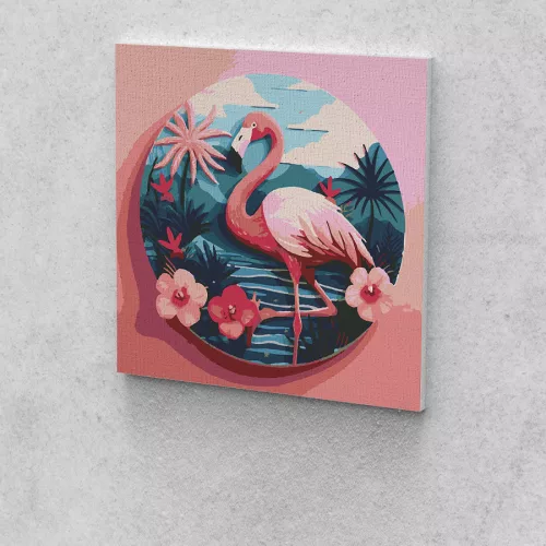 Flamingó festés számok alapján kreatív készlet 40x40
