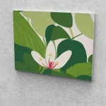 Fehér virág festés számok alapján kreatív készlet keret nélkül 40x50