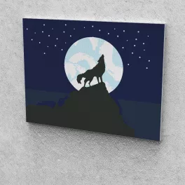   Farkas a holdnál festés számok alapján kreatív készlet keret nélkül 40x50