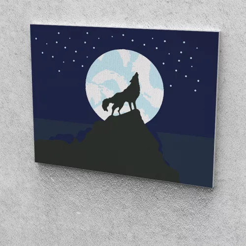 Farkas a holdnál festés számok alapján kreatív készlet keret nélkül 40x50