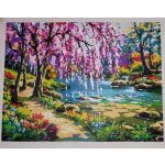 Patakpart négyzet alakú kreatív gyémánt kirakó 50x70