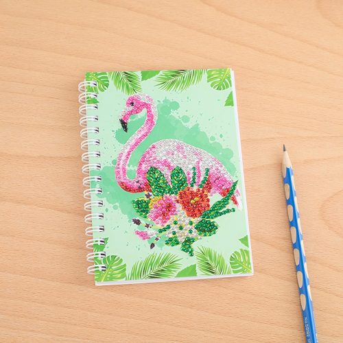 Flamingós spirál jegyzetfüzet gyémántszemes kirakó
