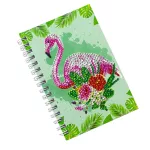 Flamingós mini spirál jegyzetfüzet gyémántszemes kirakó 10x14,5 cm