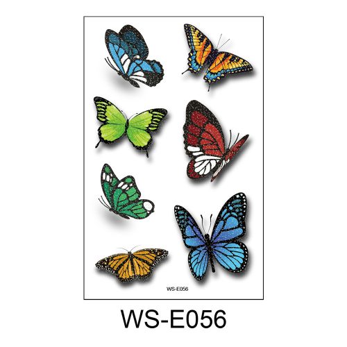 Pillangók 5 Csillogó testmatrica ideiglenes tetoválás 