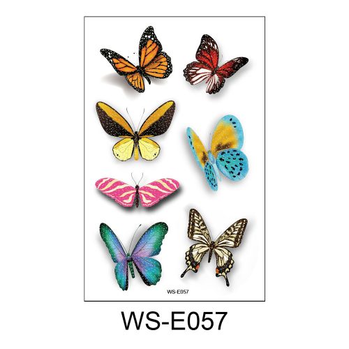 Pillangók 6 Csillogó testmatrica ideiglenes tetoválás 