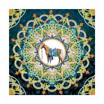 Sötétben világító mandala lóval kör alakú kövekkel kreatív gyémántszemes kirakó