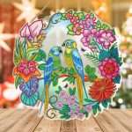 Madaras gyémántszemmel kirakható ajtódísz