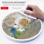 Páva különleges kör alakú Gyémántszemes kirakó kör alakú plexi kerettel 