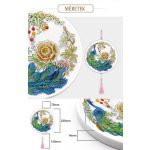 Páva különleges kör alakú Gyémántszemes kirakó kör alakú plexi kerettel 