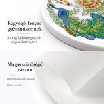 Páva különleges kör alakú Gyémántszemes kirakó kör alakú plexi kerettel 
